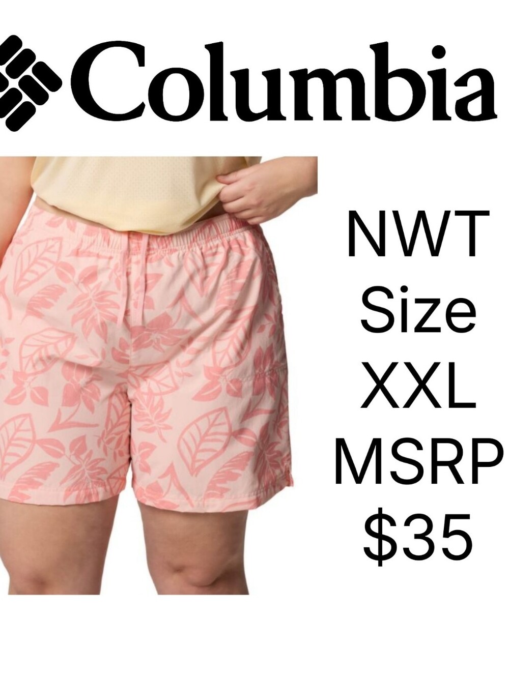 NWT Columbia Women's Sandy River 5" Print Short Plus Size XXL